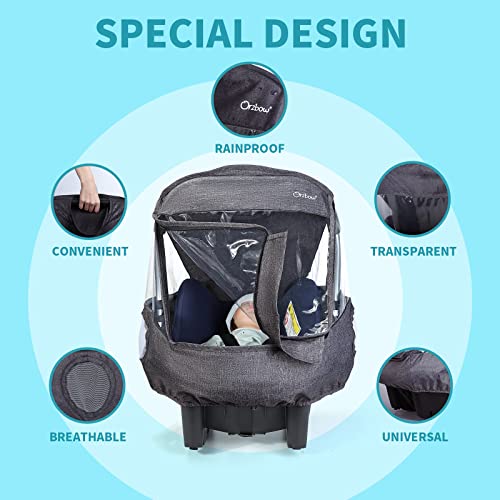 image for IvyWind Universal Car Seat Rain Cover, Weather Shield for Infant Car S