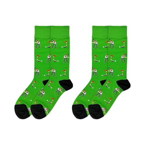 YSJCHEBS 2 Paires De Chaussettes De Golf Imprimées, Chaussettes Amusantes De Dessin Animé, En Coton Doux Et Respirant, Chaussettes Cadeaux Pour Fans