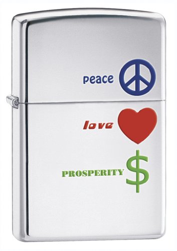 Zippo High Polish Chrome Pocket Lighter with Saying