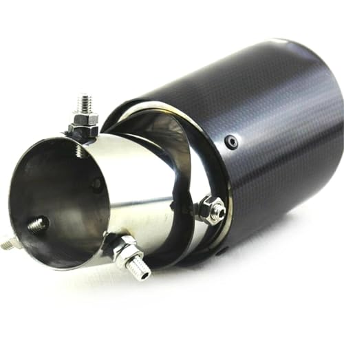 Embout d'échappement carbone 63mm à boutons-pression noir brillant