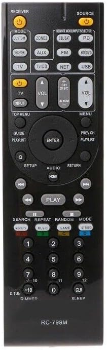 Replacement Remote Control Replace for TV/Audio/Projector for Onkyo Audio Video AV Receiver HT-S3500 HT-R391 HT-R548