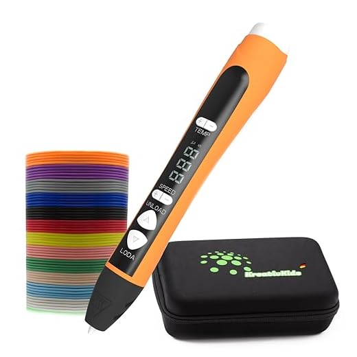 KreativKids - Penna 3D con 20 colori per stampa 3D, filamento in acido polilattico (PLA) di 100 m, penna per la stampa 3D con schermo LCD, filamento in PLA: 20 colori da 5 m