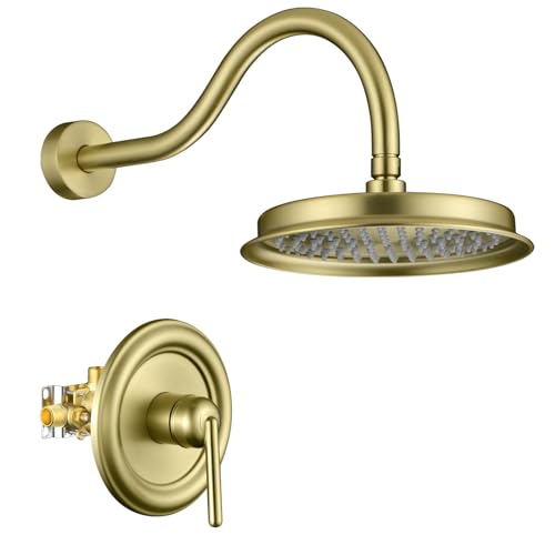 Image of Rainfall Shower System Shower Faucet Set, Luxury, Antique, Light Gold