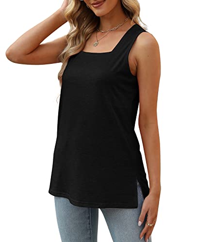 XIEERDUO Summer Tank Tops for Women Square Neck Loose Fit Casual Fashion Flowy Sleeveless3