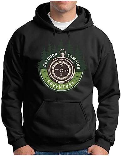 Sweat à capuche zippé homme noir M idéal pour rester au chaud en randonnée et bivouac sauvage