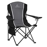 LET'S CAMP Campingstuhl Klappstuhl Faltbar Angelstuhl Camping Stuhl Campingsessel mit Getränkehaltern Aufbewahrungstaschen Tragetasche aus Stahlrahmen bis 160kg für Camping Reisen