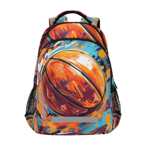 Sac à dos basket-ball enfant aquarelle pour école et voyage ados