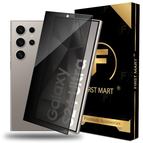 Image of FIRST MART Privacy Tempered Glass for Samsung Galaxy S24 Ultra | Anti-Spy Screen Protector, Edge-to-Edge 9H Scratch Protection, Case-Friendly, Bubble-Free | Pack of 1