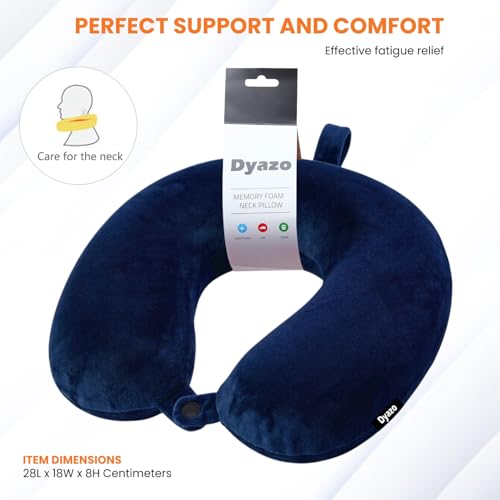 Image of Premium Travel Neck Pillow for Flight, Car & Bus | Lightweight Soft Velvet Neck Support Pillow for Sleeping, Head Rest, Cervical Comfort & Pain Relief for Men & Women (Blue)