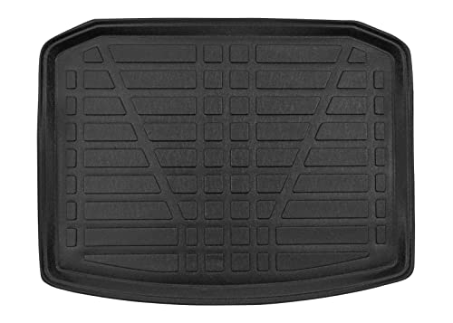 J&J AUTOMOTIVE | Tapis De Coffre sur Mesure pour Karoq 2WD Depuis 2018, (avec Jeu d'outils pour Plancher inférieur, Non Compatible avec la Version 4x4). Noir Antidérapant Bord Haut Toutes Saisons