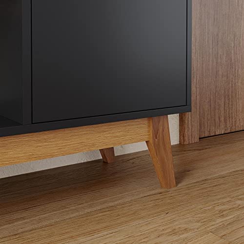 Sapateira Retrô Com Assento e Porta Shoes - RPM Móveis (Preto)