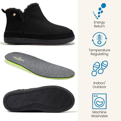 Image of Dearfoams Men's Memory Foam Indoor House Slippers Brixen Ankle Boot House Shoes - Gifts for Men