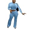 Women Long Sleeve T Shirt and Long Pants Two Piece Outfits Tracksuits Sportswear Set
