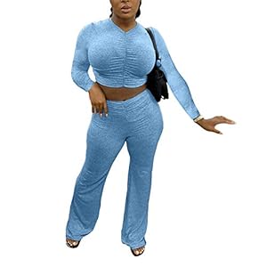 Women Long Sleeve T Shirt and Long Pants Two Piece Outfits Tracksuits Sportswear Set