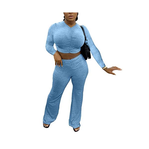 Women Long Sleeve T Shirt and Long Pants Two Piece Outfits Tracksuits Sportswear Set