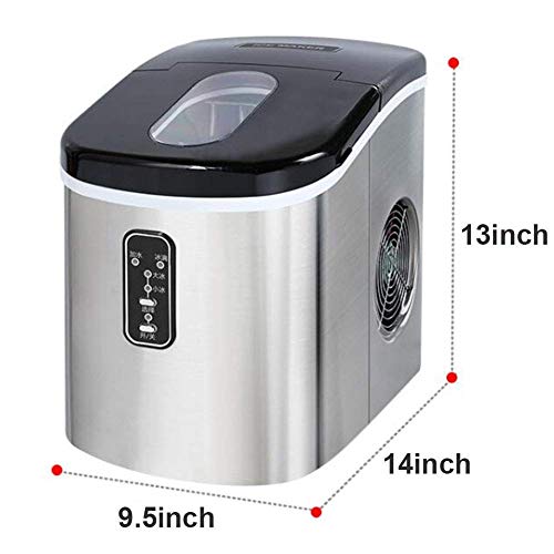 MHGD Eiswürfelmaschine Arbeitsplatte, Elektrischer Eiswürfelbereiter mit Schaufelkorb, 9 Eiswürfel bereit in 6 13… – Bild 8