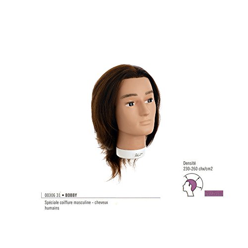 Tête d'apprentissage homme Bobby à cheveux denses pour dégradé masculin