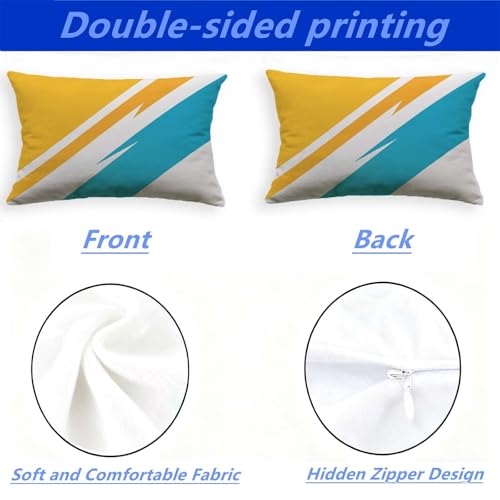 Coussin abstrait bleu rectangulaire 40x80 velours avec fermeture éclair - 4