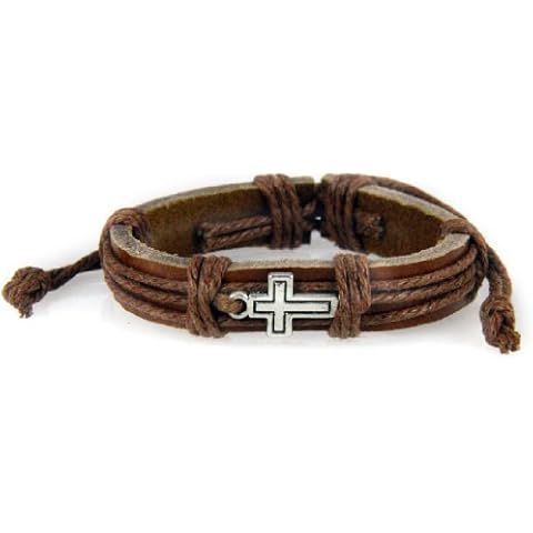 4030530 Cross Leather Bracelet Christian Inspirational Scripture Jesus Bible Religious Cover