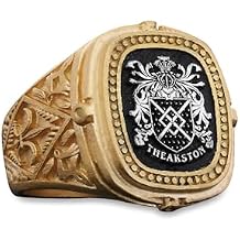 Family Crest Ring,Personalized Signet Ring, Customized Ring, Engraved Family Name Ring, Gold Coated Family Crest Ring