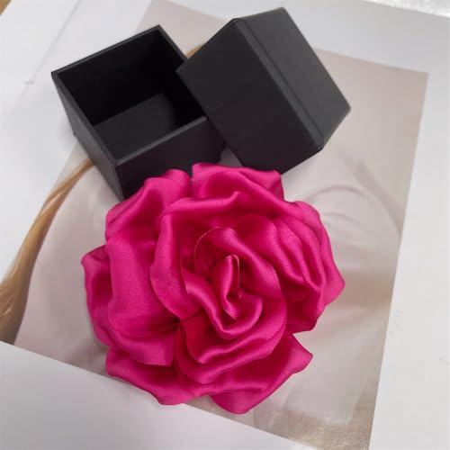 Image of Dainty Peony Rose Flower Brooches Lapel Pins Delicate Elegant Fabric Flowers Brooch Pin for Women Flower Corsage for Wedding Party Accessories Jewelry Gifts100mm