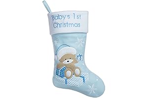 Embroidered Baby Boy Christmas Stocking 2022: Cherished Holiday Ornament