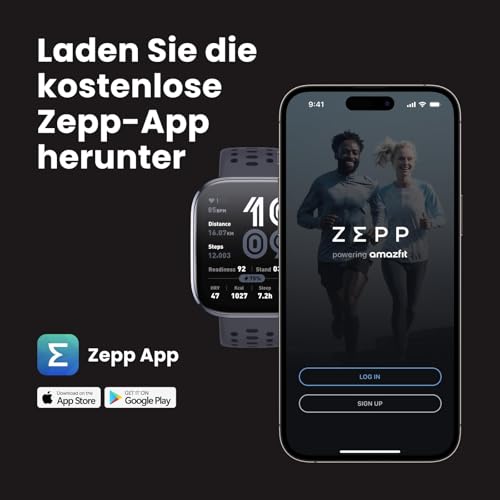 Amazfit Bip 6 Smart Watch 46mm, 14 Tage Akku, 1.97“ AMOLED, GPS & kostenloses Kartenmaterial, AI, Bluetooth Anruf Textfunktion, Gesundheits, Fitness Schlaf-Tracker, 140+ Trainingsmodi, 5 ATM, Rot