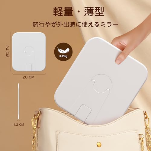 saiggnyy 鏡 卓上 ライト付きミラー メイク 3つ光色 明るさ無段階調光 360°回転可能 MI708 の商品画像 1