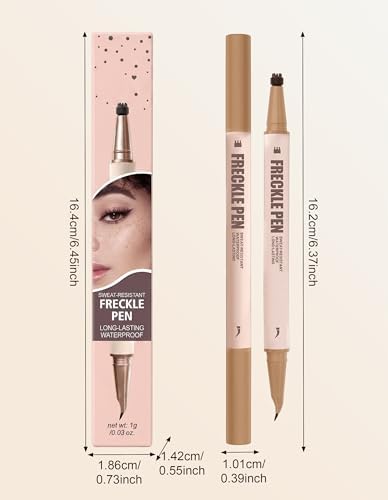 Jutqut Freckle Pen & Freckle Stamp – 2-in-1 Dual-Ended Faux Freckle Stamp Pen, Waterproof & Smudge-Proof Long-Lasting Freckle Pen, Curved Precision Tip for Natural Faux Freckles Makeup, #01 Natural Coffee — view 6