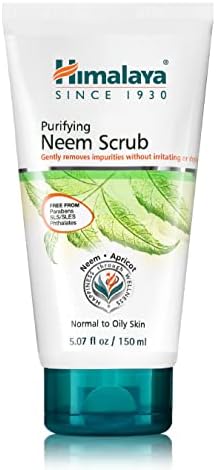 Himalaya Purifying Neem Scrub with Neem and Apricot, For Normal to Oily Skin, Free from Parabens, SLS, and Phthalates, Dermatologically Tested, 150 ml (5.07 oz)