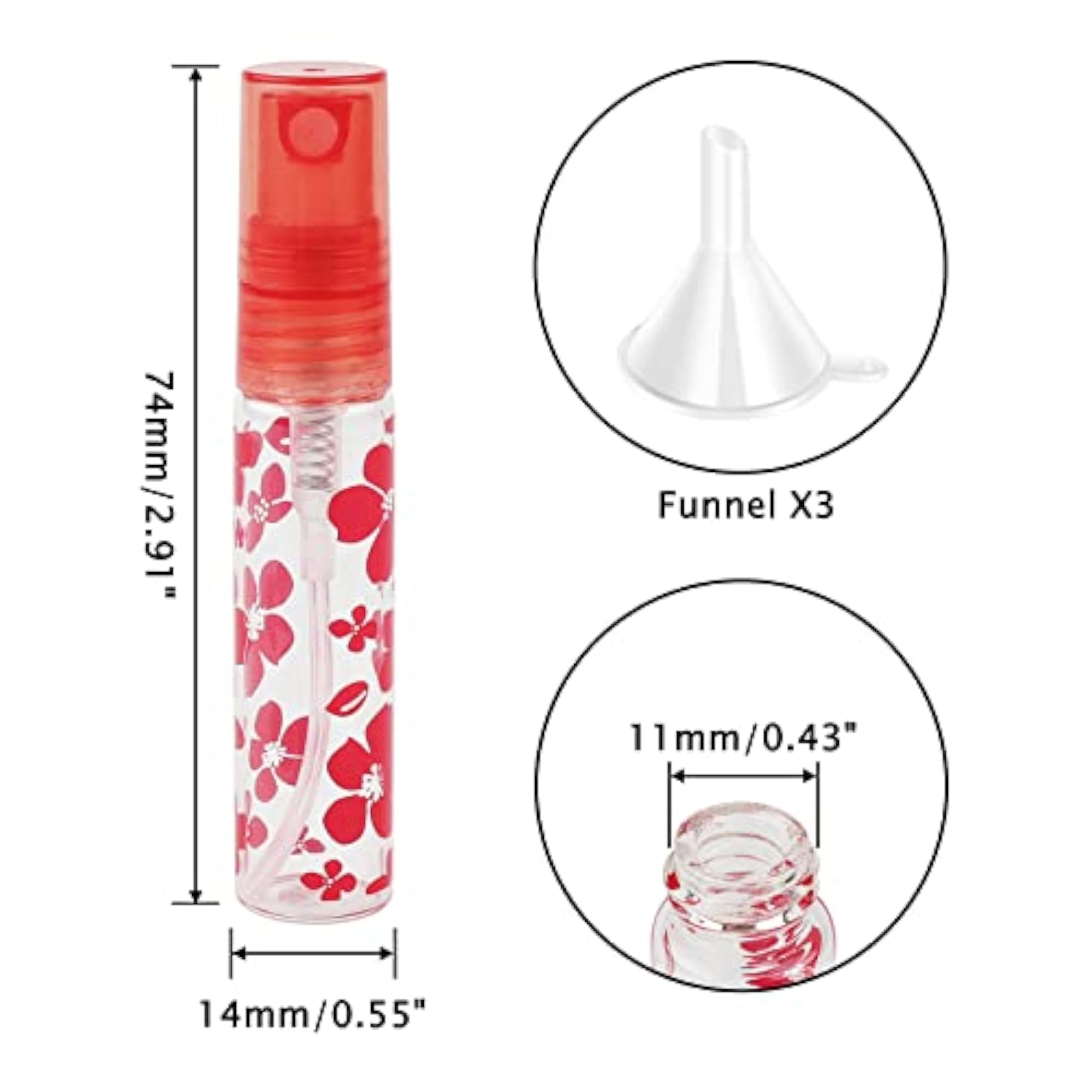 30Pcs Glass Spray Bottles Set, 5ml Mini Glass Sprayers