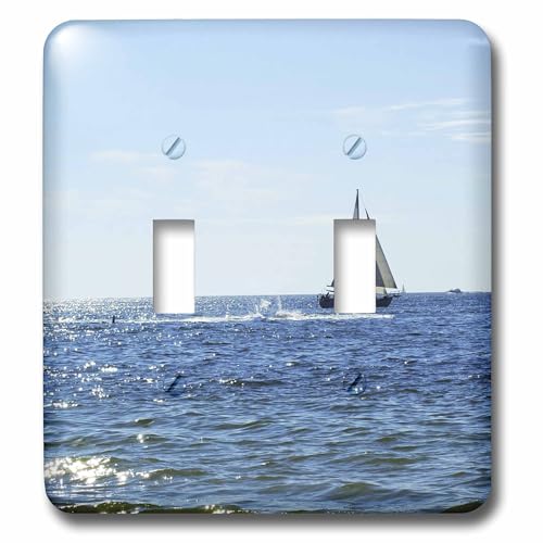 Interrupteur à bascule à 3 voiles 3dRose avec motif marin haute définition