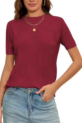 Image of Cakulo Women's Short Sleeve Summer Sweater Knit Tops