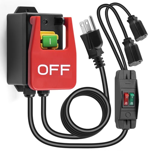110V Safety Switch for Table Saws with 2 Plugs and Independent ON/OFF