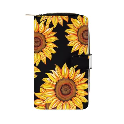 Sunflower Unisex Wallet Cute Elegant Long Slim Card Holder Case Minimalist Coin Purse Clutch Wallets