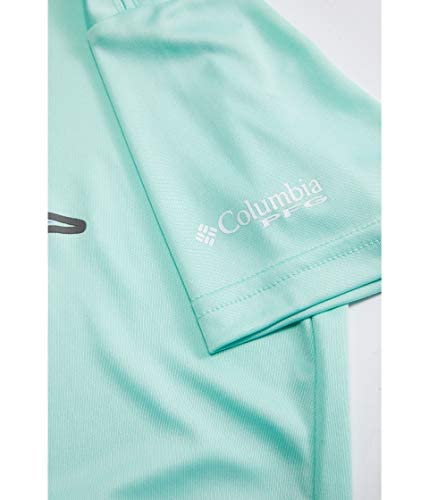 Columbia Pfg Reel Adventure Short Sleeve Shirt, Sun Protection, Mint Cay Big Game, Medium #TOP1