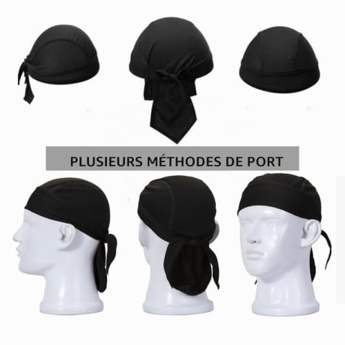 TSHAOUN Lot de 3 Bandanas, Capuches de Sport en Plein air à séchage Rapide, Bandana de Cyclisme Sport Fonctionnel Foulard Couvre Bonnet de Vélo Sports,été Léger Confortable Respirant (3 pièces) – vue 4