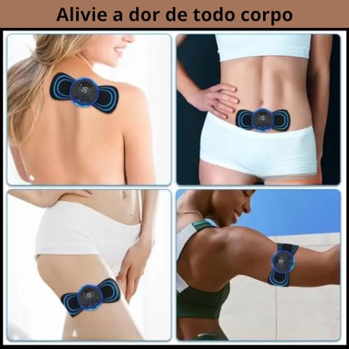Kit com 2 Massageadores Borboleta EMS Elétrico Portátil Mini Recarregável - Alívio de Dores Muscular