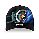 Generic Personalized Blue Black 3D Target Archery Hats Cap for Players, Top Hat Archery Custom Archery Gifts Cap for Men and Women., Small-X-Large