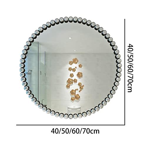Vanity Mirror Bathroom Mirror Makeup Mirror Large Mirror Hanging Mirror Circle Mirror For Wall Black Round Mirror Wrought Iron Round Bathroom Mirror Decorative Glass Mirror (Color : Black, Size : 70 #TOP7