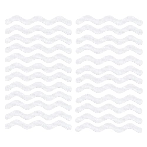 ROHMERIQUE 24 Pcs Bath Tub Non Slip Stickers, Transparent Self-Adhesive Shower Decals, Anti-Slip Grip Strips for Bathroom, Stairs & Slippery Surfaces