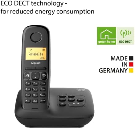 Gigaset A270A - Basic Cordless Home Phone with Big Display, Answer Machine and Speakerphone - Black