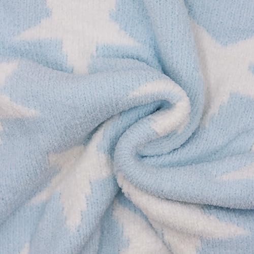 Image of Chenille Baby Blanket for Boys & Girls, Soft Plush Toddler Blanket, 40x30 Inches (Blue Stars)
