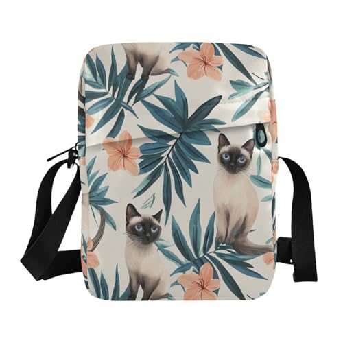 KLL Simple Floral Cat mens messenger bag Vegan Leather Crossbody Bags For Women Shopping Shoulder Hand Bag For Woman