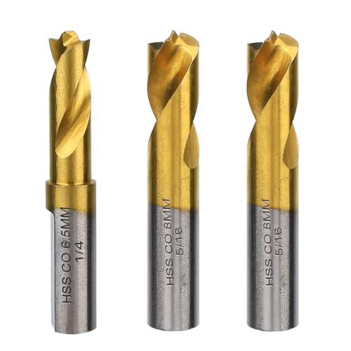 3uds Broca Para Soldadura Puntual, 6,5mm 8mm Cortador De Soldadura Spot Acero Alta Velocidad Recubierto De Titanio Herramientas Para Remoción Spotweld