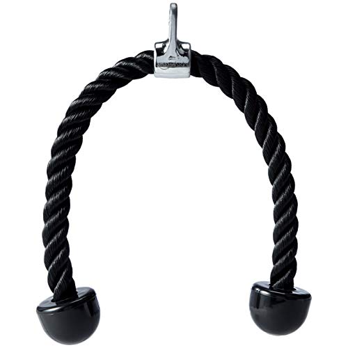 Amazon Basics Cable Machine Accessories, Double D Row Handle and Tricep Rope Attachments for Strength Training, Gym Exercise Handles