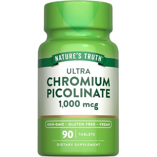Nature’s Truth Ultra Chromium Picolinate 1000mcg | 90 Tablets | Vegan, Non-GMO & Gluten Free Supplement