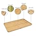 Bamboo Rectangular Serving Tray, Handcrafted 16 x 10 Inch Food Tray, Carved Serving Platters for Coffee Wine Cocktail Fruit Meals, Engraved Love Food Love Life