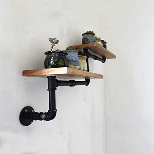 Étagère en fer massif et bois véritable au design rétro industriel