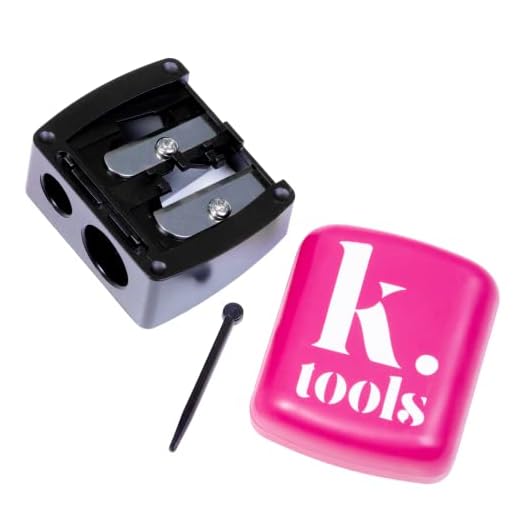KRASH KOSMETICS TOOLS - THE SHARPENER - Sacapuntas para Maquillaje - Doble Entrada - Ojos y Labios - Multiusos - Perfecto para viajar o neceser - Incluye Espátula Limpiadora y Tapa Protectora